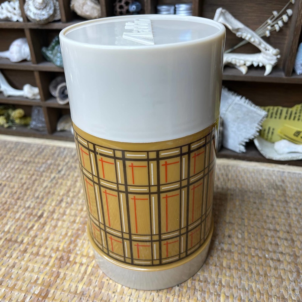 Vintage 80s Mustard Plaid Thermos Soup Beverages Double Walled by Aladdin - Picture 10 of 12